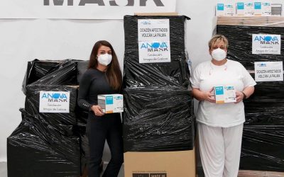 Anovamask y Fundación Amigos de Galicia envían una primera partida de 18.000 mascarillas ffp2 para las personas afectadas en el municipio de El Paso en La Palma