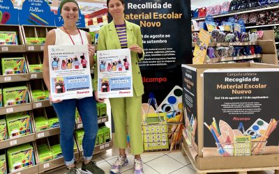 Fundación Amigos de Galicia e Alcampo – Vilagarcía de Arousa, presentan a campaña solidaria «Nas súas mochilas, o seu futuro»